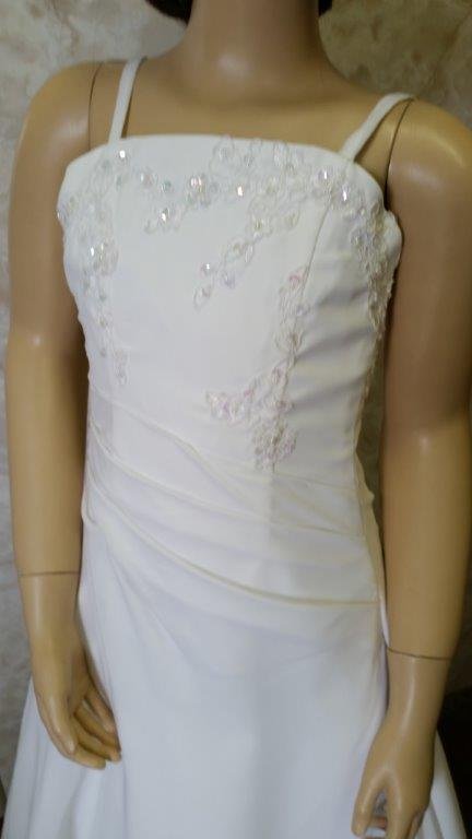 ivory chiffon flower girl dress